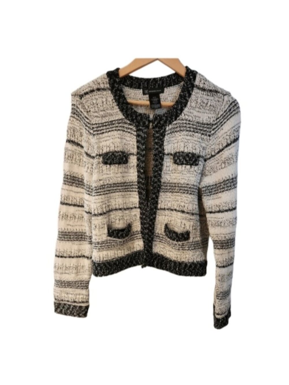 Old Money Old English XL (Smaller) Black/White Knit Sweateral 89 Cotton